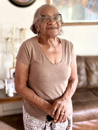 Longtime resident Alice Eady recalls the history of Hopkins Park. Photo/Debbie Daniel