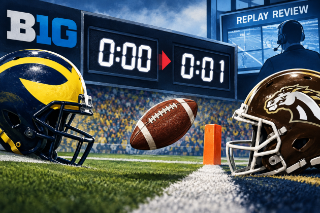 Looking for justice in the ending of Saturday's Michigan-Western Michigan game. (Graphic created by AI)