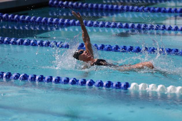 After tying the Lady Longhorns a year ago, the Lady Bulldogs won their first outright swimming championship in school history, edging Harmony by just two points. (Photo/Taylor McFee)