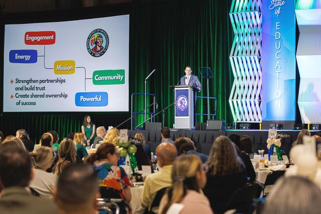 At the Oct. 14 State of Education, School District of Osceola County spoke of the gains that led the district to receive the highest ‘B’ grade possible, and how Amendment 3 can help it reach an ‘A’ this year. (Photo/Taylor McFee)