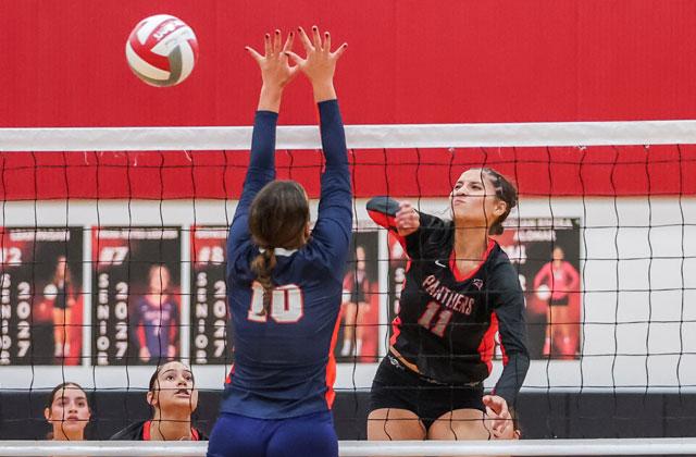 It's a youth movement: Gateway will rely on players like sophomore Gabriela Alvarez Herrera (1), freshman Sofia Brillon Collazo (4) and junior Galeanna Baralt (11), shown in action in the Orange Belt Conference tournament, in Wednesday Region 5A-2 final. (Photo/Taylor McFee