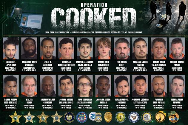 A total of 20 men were arrested as part of a Sept. 2-5 investigation investigation targeting predators accused of using the internet to solicit minors for sex. (Photo/Osceola County Sheriff's Office)