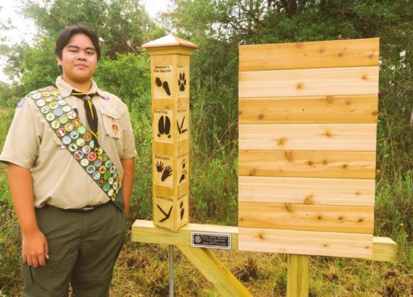 William Martinez built an interactive educational kiosk as part of his Eagle project and the Nature Conservancy’s Disney Wilderness Preserve in Poinciana. PHOTO/BELLA MIRANDA