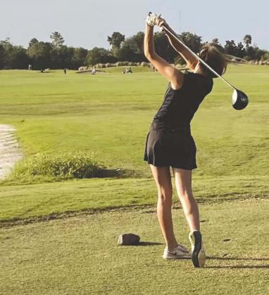St. Cloud junior Morgan Beaulieu tees off during last week’s regional tournament at Royal St. Cloud. Beaulieu shot even par 72 to finish in fourth place and earn an at-large spot in the state championships this weekend at the famed Mission Inn Resort at Howie-In-The Hills. PHOTO COURTESY OF JIM ENDICOTT/ST. CLOUD HIGH SCHOOL