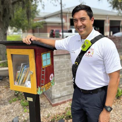 Fire PALS, spearheaded by Lt. David Miller and his workmates, now has 11 boxes with children’s fire safety information up around the city. PHOTO/ST. CLOUD FIRE RESCUE