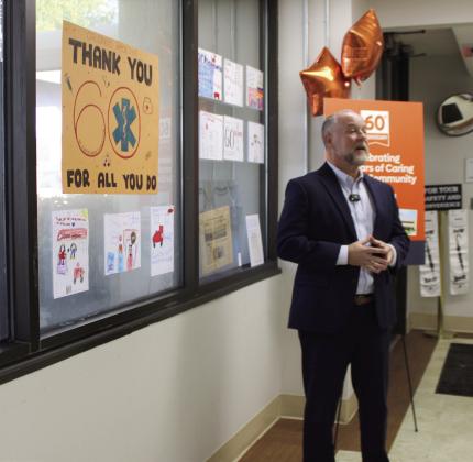 Orlando Health St. Cloud Hospital and St. Cloud native Brian Wetzel talks about the hospital’s beneficial impact to the community over the last 60 years. PHOTO/TERRY LLOYD