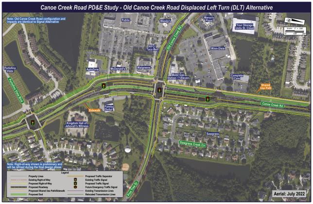 The project includes an enhanced intersection of Canoe Creek and Old Canoe Cereek. PHOTO/OSCEOLA COUNTY