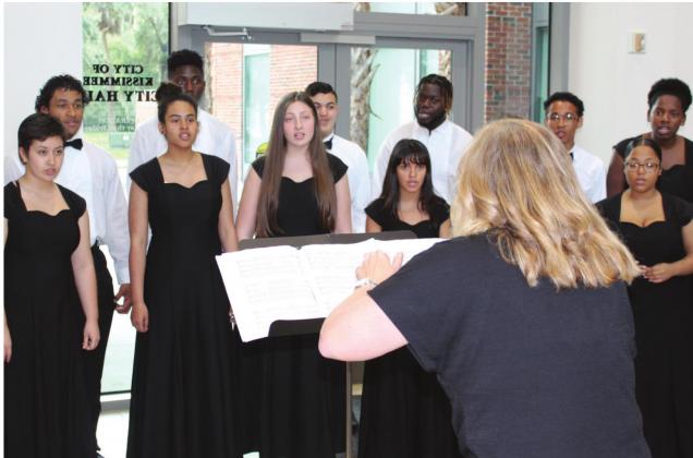 Below: The Liberty High School Choir entertained the crowd during the reception.