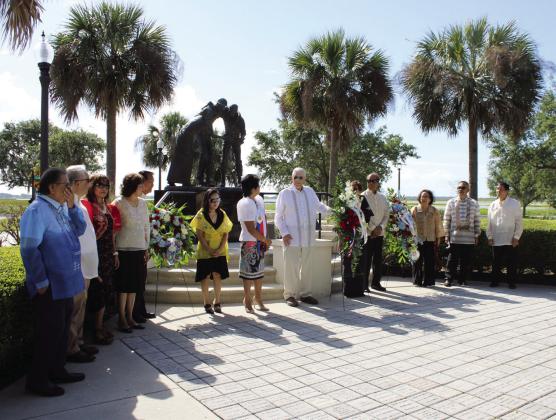Members of the Bataan-Corregidor Memorial Foundation and the Filipino-American community gather in remembrance. PHOTO/TERRY LLOYD