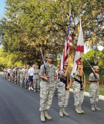 Cadets of Kowboy Flight 91 prepare to march Saturday morning. PHOTO/OSCEOLA HIGH SCHOOL