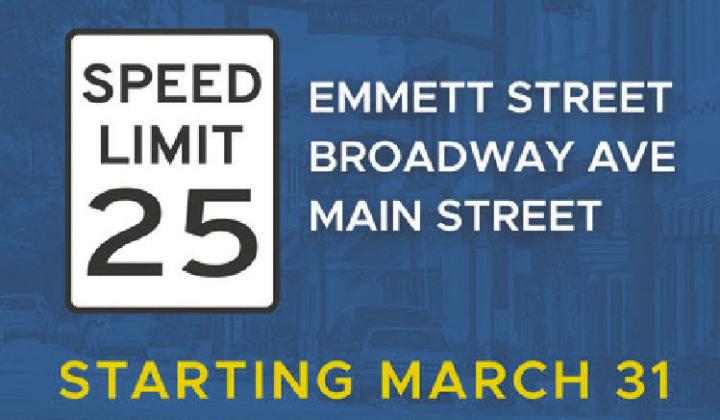 On March 31, the speed limit on Main Street dropped from 40 to 25 mph, and from 30 on Broadway.