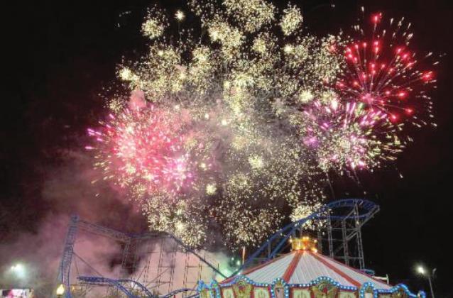 The fireworks display from 2019 at Old Town. There will be many choices to see the festive nighttime holiday glow Monday, and even during the weekend. PHOTO/OLD TOWN