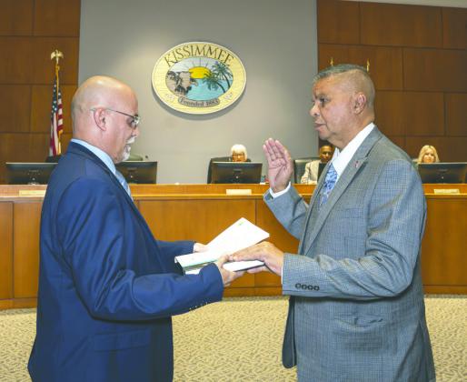 Commissioner Noel Ortiz is sworn in. PHOTO/CITY OF KISSIMMEE