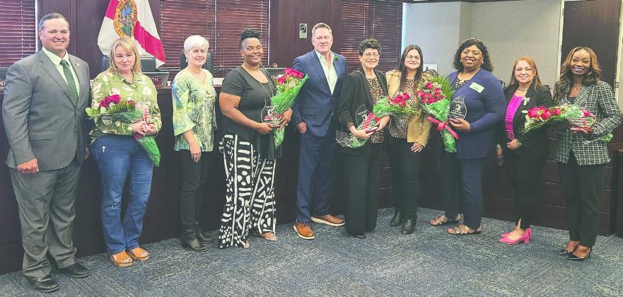 This year’s cast of nominated Women Warriors, from left: Deana Johnson Taylor, Pastor Tamika Holley, Marilyn Cortes-Lovato, Arabella Weaver and Gabrielle Sanders-Morency. PHOTO/KEN JACKSON