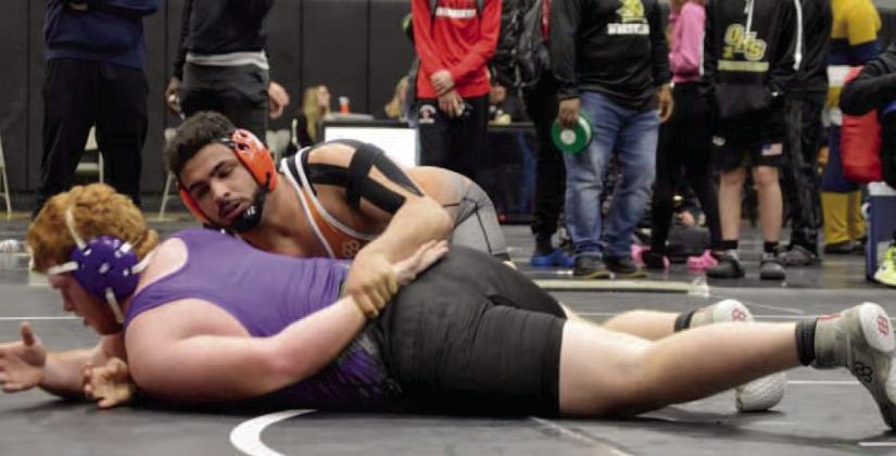 Harmony fell just short of a trip back to the state duals championships, but Nelson Toro (285) won his match and then went 4-0 at the Cousins Milton Winter Memorial Tournament to remain undefeated (30-0). PHOTO/HARMONY WRESTLING