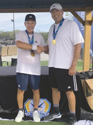 St. Cloud tennis partners Gary Greenberg and Jim Mead won gold in the 70-74 age division of the Florida Senior Games. SUBMITTED PHOTO