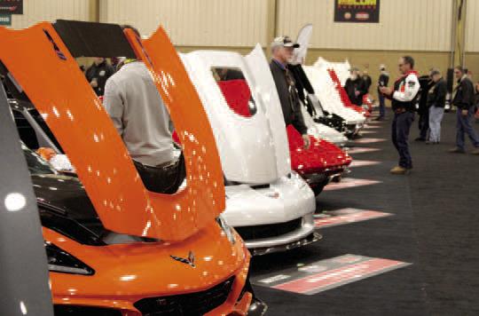 Vintage ‘Vettes show what’s under the hood. A record 4,200 cars crossed the auction block at 2023 Mecum Kissimmee, and 3,180 sold for $234 million, also records. PHOTO/TERRY LLOYD