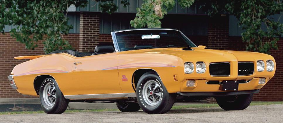 The orange 1970 Pontiac GTO Judge Ram Air IV will be a centerpiece of the Kissimmee Mecum auto auction Jan. 4-15 at Osceola Heritage Park.  PHOTO/MECUM