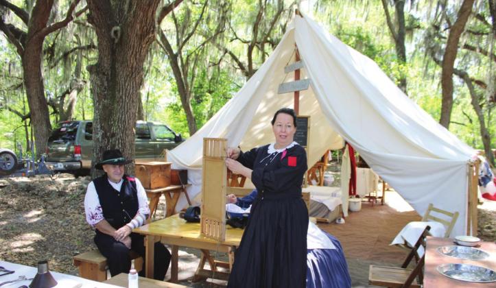 Nurse reenactor describes the medical practices of the day