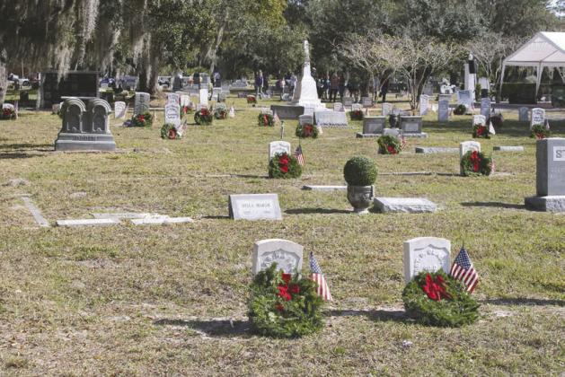 Volunteers hope to lay nearly 1,500 wreaths at the headstones of buried veterans at Mount Peace Cemetery, and a few hundred more at Rose Hill Cemetery, for Wreaths Across America on Dec. 13 to honor their service. (File Photo)