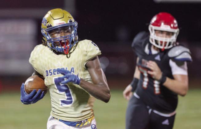Ja’Keem Jackson starred for Osceola on offense and defense; he’s verbally committed to the University of Florida to play defensive back. PHOTO/RON MATAY