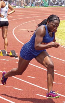 Osceola’s Shannon Levy won three individual events and ran a leg on a winning relay team at the 2023 OBC Championships and qualified for two events at the state championships. PHOTO/ERIC PINELLAS