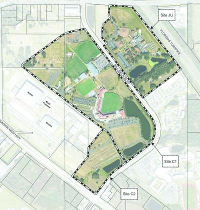 The latest Memorandum of Understanding with the Orlando City Soccer ownership would include an agreement to enter into an operating agreement with a national hotel brand prior to Dec. 31, 2028 on land at the corner of Bill Beck and U.S. 192. (Graphic/Osceola County)
