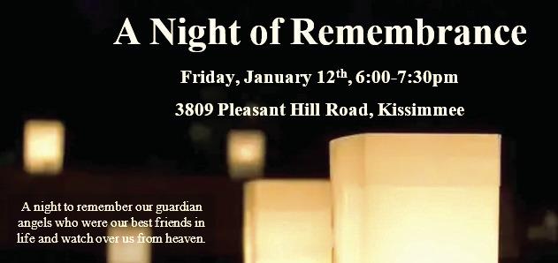 Luminaries will be available and tributes, donations and gifts to be left around these luminaries or placed in collection containers will be accepted. Cash donations will go to the Dr. Christa Young Memorial Angel Fund. 