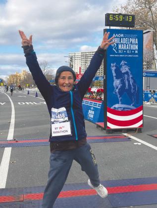 Gloria Vasquez has run races on five continents and in many major cities, like her hometown of New York and this one in Philadelphia. (Photo/Gloria DeLuca)