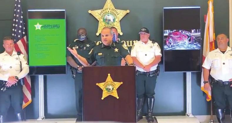 Osceola County Sheriff Marcos Lopez holds a press conference on combating street racing. PHOTO/OSCEOLA COUNTY SHERIFF’S OFFICE
