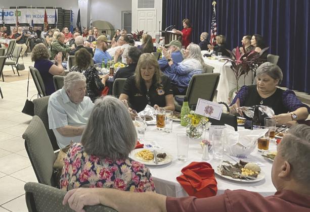 Veterans were recognized at Friday’s Soldier City Veteran’s Day Dinner, including 102-year-old World War II vet Ms. Pat Rudd. PHOTOS/TERRY LLOYD