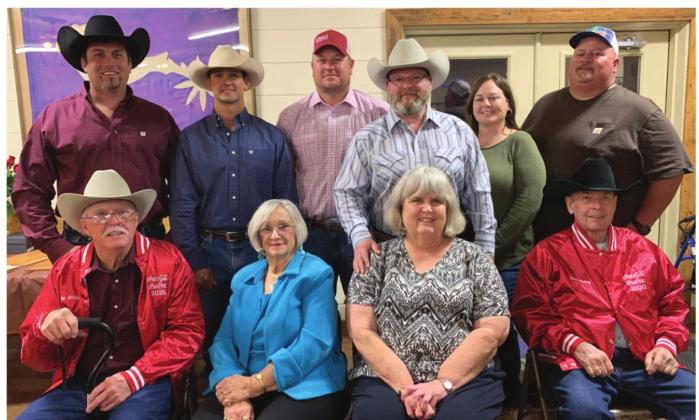 Silver Spurs Riding Club's 2020 Coca-Cola Cowboy and Women's Lifetime Achievement winners are, front row from left, Mike White, Nina Sue Simmons Crowell, Frances McLaughlin and Steve Wysong. PHOTO/SILVER SPURS RIDING CLUB