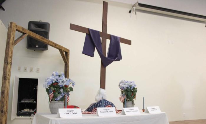 Candles waiting to be lit as each of the Four Chaplains is remembered and honored at Saturday’s memorial service. PHOTO/TERRY LLOYD