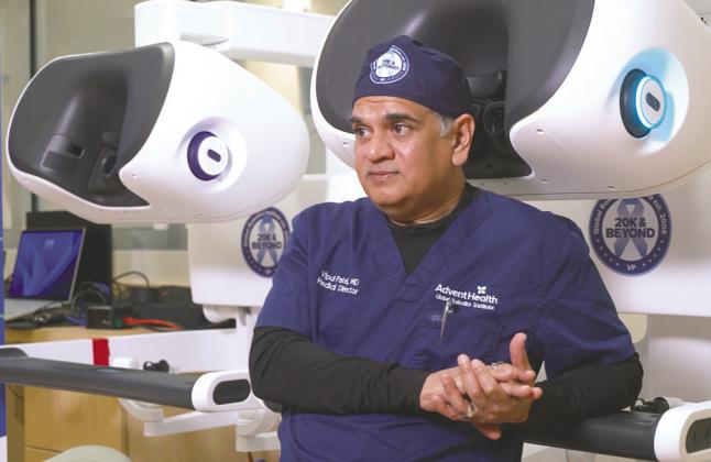 AdventHealth Celebration’s Global Robotics Institute medical director and surgeon Dr. Vipul Patel is using a landmark in robotic surgery to push for earlier prostate cancer screening. (Photo/AdventHealth)