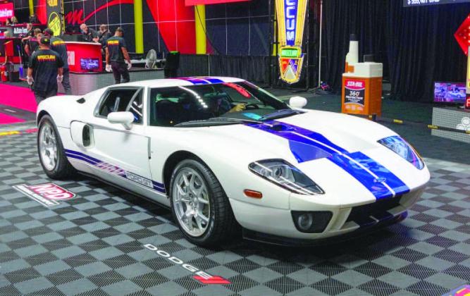 A 2005 Fort GT took the top auction spot at last week’s Mecum Summer Special at Osceola Heritage Park, rolling across the block for $456,500. PHOTO/MECUM