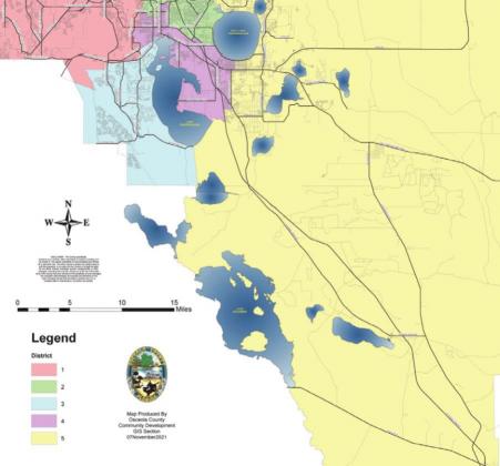 These are the new County Commission district boundaries. Input on changes comes from the 2020 Census. GRAPHIC/OSCEOLA COUNTY