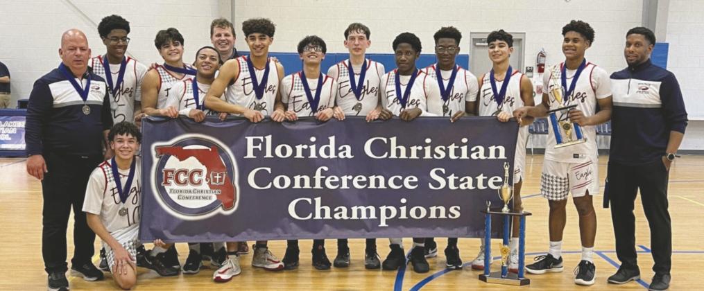 Kissimmee’s Heritage Christian School claimed the Florida Christian Conference state boys basketball title this season for the first time since 2011. PHOTO/HERITAGE CHRISTIAN SCHOOL