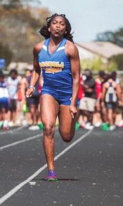 Osceola’s Shannon Levy will represent the Kowboys in the 4A state championship Saturday in Gainesvile in the 100 meters and on the OHS 4x100 relay. PHOTO/OSCEOLA HIGH SCHOOL