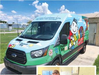 Like it’s done for 20 years, A Gift For Teaching staff puts together supply packages to be delivered to Osceola County schools in its personalized van. PHOTO/KEN JACKSON