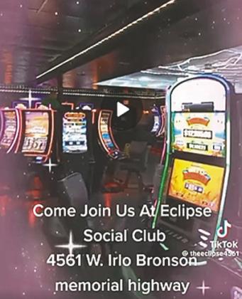 An old Eclipse Social Club Tiktok post shows gambling machines, with its address. (Photo/TikTok)