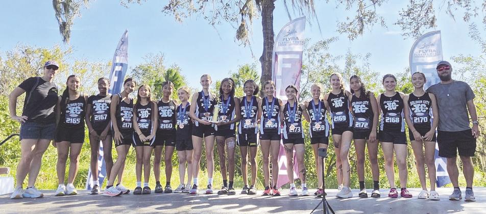 For the third year in a row, the Soldier City Striders middle school running club brought home the FLYRA Middle School State Championship, held Saturday in Lakeland. SUBMITTED PHOTO