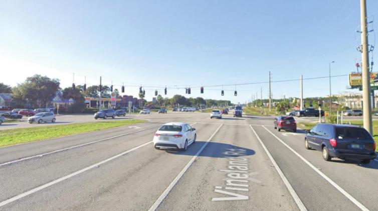 The intersection of Vineland Road and Poinciana Boulevard. FDOT is looking for input into upcoming road improvements. PHOTO/GOOGLE MAPS