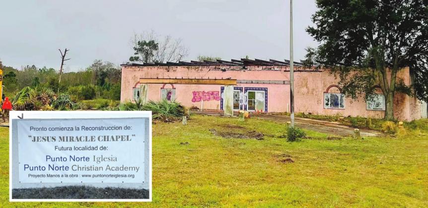 Pastor Hector Gordon’s Punto Norte Iglesia congregation helped clean up the site of the Jesus Miracle Chapel in Holopaw the last two Saturdays to set in motion a plan to build a new church and school on the site. PHOTO/PUNTO NORTE IGLESIA