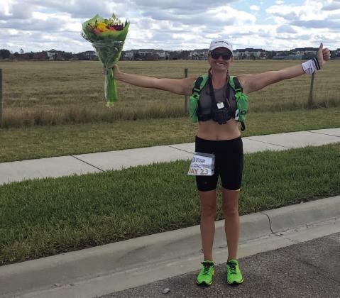 With her 23rd straight 31.1 mile run on Jan. 8, Kissimmee’s Megan Cassidy set a female Guinness World Record for consecutive daily runs of at least 31.1 miles — an "ultra-marathon". SUBMITTED PHOTO