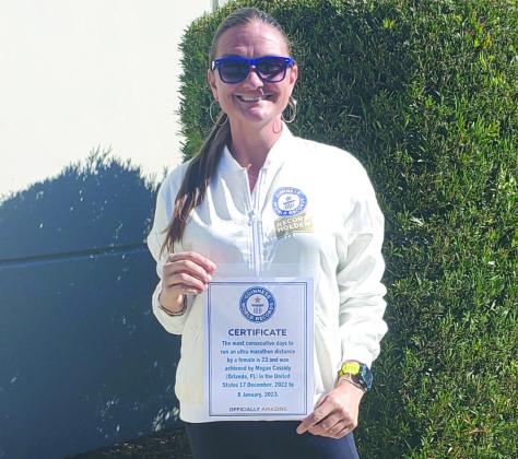 Megan Cassidy with her Guinness World Record certificate. SUBMITTED PHOTO