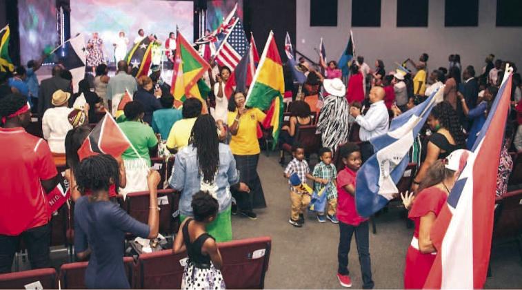 The Solid Rock Community Church of Kissimmee’s congregation celebrated Caribbean Heritage Month Sunday with its annual national flag parade. PHOTO/SOLID ROCK CHURCH