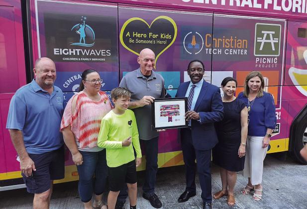 A Hero For Kids will be displayed on a LYNX Public Service Bus that will tour local bus routes for the coming year. PHOTO/A HERO FOR KIDS