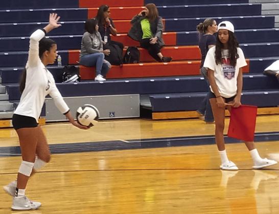 Osceola’s Andrea Bravo serves to start the third set against Tohopekaliga Monday. The Kowboys won in straight sets to go to 12-2 on the season. PHOTO/J. DANIEL PEARSON