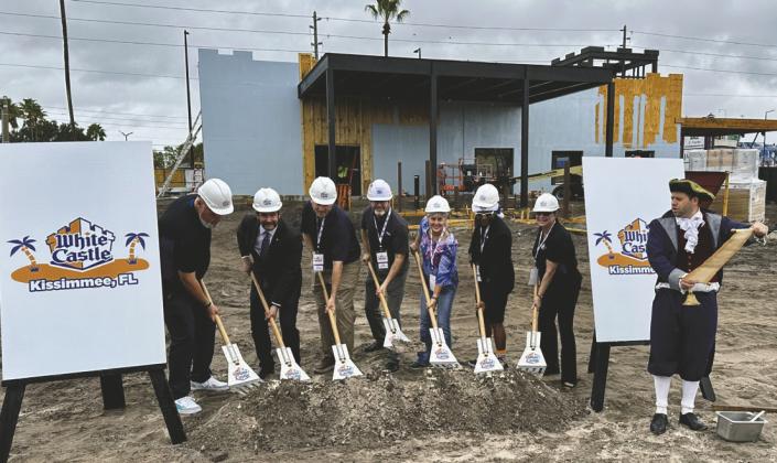 The ceremonial groundbreaking for Osceola County’s first White Castle on West U.S. Highway 192 included a special proclamation from a Town Crier and a “blessing of the onions” tradition. It’s slated for a Spring 2026 opening. (Photo/Jennifer Chalifoux)