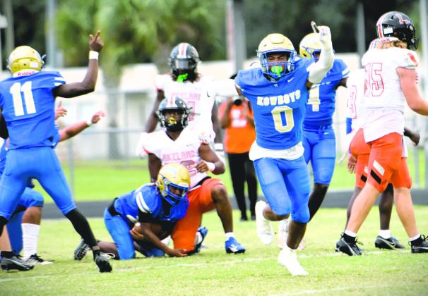Wherever senior Jalen Bell (0) lines up in Friday’s playoff game against Treasure Coast, he’ll help the Osceola defense. PHOTO/KATIE WILLIAMS